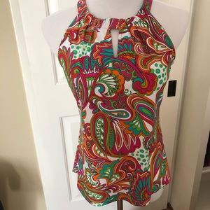 Jude Connally summery print halter top size medium
